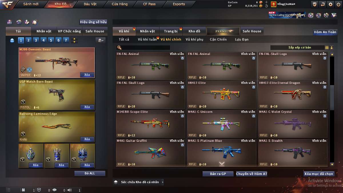 shop acc cf uy tin gia re